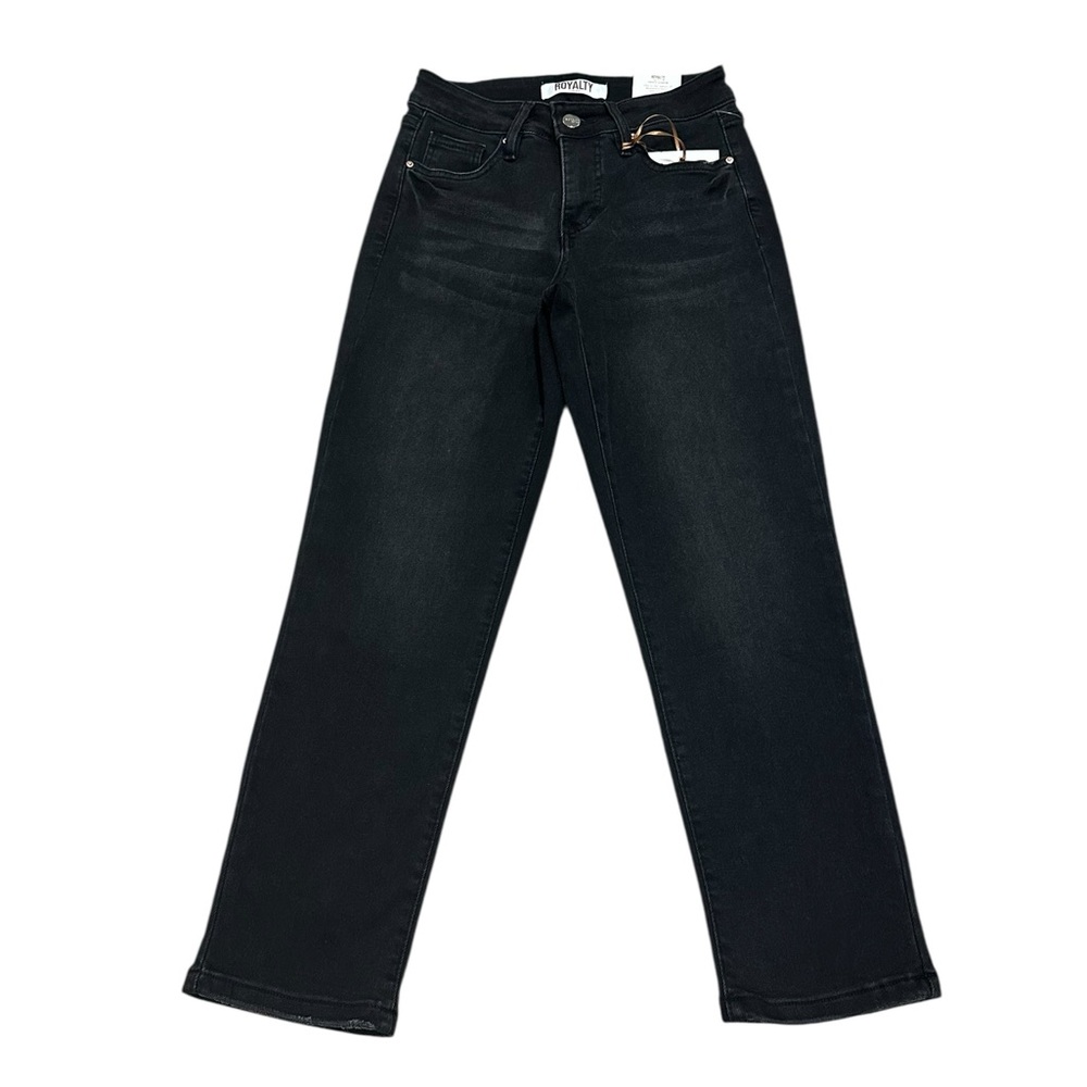 Royalty For Me. Black Straight-Leg Jeans. Size 27 (4) - Picture 3 of 7